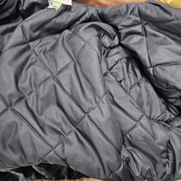 Carhartt Jacket Mens Large Brown Quilted Workwear Distressed Canvas Lined Zip - Picture 9 of 14